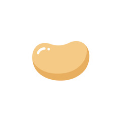 Simplistic tan bean with a small, curved reflection isolated on white