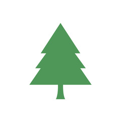 A green triangular Christmas tree-like shape on white background