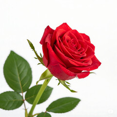 Fototapeta premium Single Red Rose Close-Up