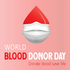 World Blood Donor day on June 14th. Donate blood concept with blood drop. Blood donation vector illustration
