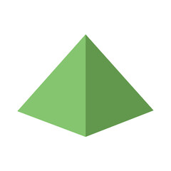 Simple graphic featuring a green triangle with a vertical crease on a white background