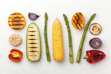 Grilled Vegetable Medley A Colorful and Flavorful Summer Feast of Asparagus, Corn, Peppers, and Zucchini
