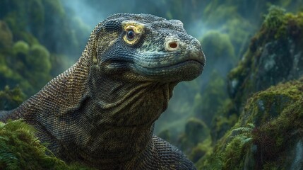Close-up view of a Komodo dragon.