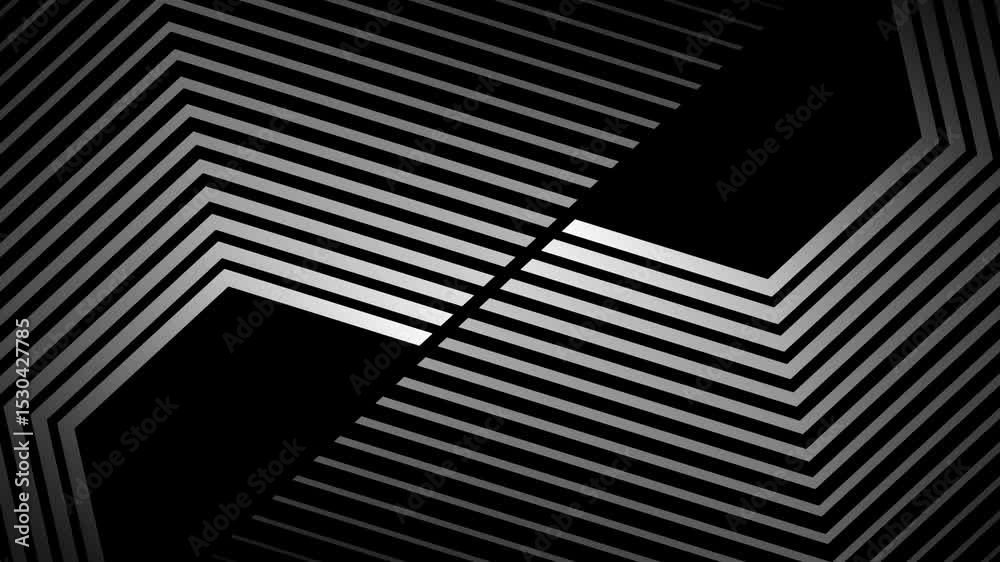 Poster abstract animated background with futuristic showcasing lines split into two mirrored parts, each si