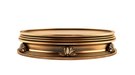 Elegant round bronze podium suitable for product display and presentation, isolated on transparent background. PNG