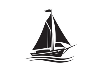 A Sailboat Silhouette Vector