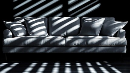 Obraz premium Gray Sofa with Light Pattern