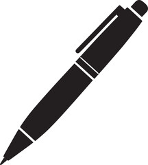 Writing Pen Black Silhouette | Flat Vector Illustration