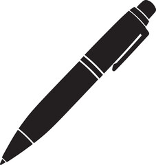 Writing Pen Black Silhouette | Flat Vector Illustration