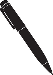 Writing Pen Black Silhouette | Flat Vector Illustration