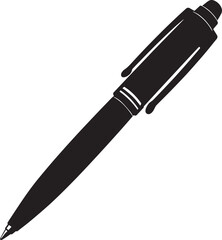 Writing Pen Black Silhouette | Flat Vector Illustration