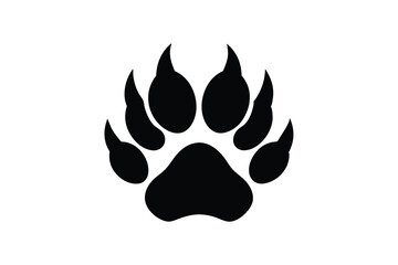 Silhouette art illustration of a werewolf paw print.eps