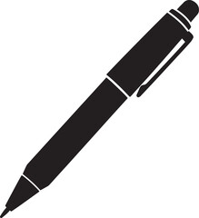 Writing Pen Black Silhouette | Flat Vector Illustration
