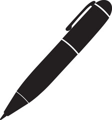 Writing Pen Black Silhouette | Flat Vector Illustration