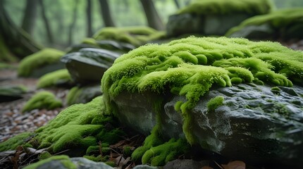 green moss on a tree