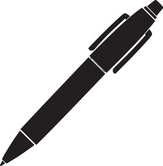 Writing Pen Black Silhouette | Flat Vector Illustration