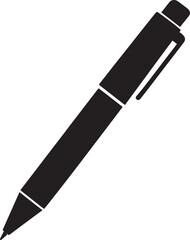 Writing Pen Black Silhouette | Flat Vector Illustration
