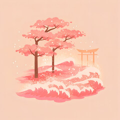 Japanese Spring with Digital Dust Elegance