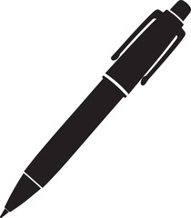 Writing Pen Black Silhouette | Flat Vector Illustration