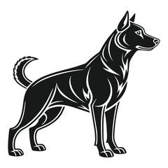 Fototapeta premium Stylized black and white dog vector illustration