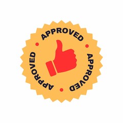 Stamp of APPROVED, Approved Stamp, tag label, seal, for packaging boxes 