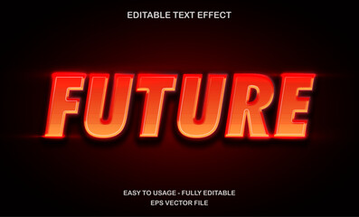 Future text, editable text effect template, futuristic red neon movie text style