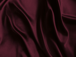 Dark deep cherry wine red burnt burgundy pink grey brown black sangria maroon purple violet shadowed fabric. Silk satin backdrop. Elegant, luxurious folds of drape. Cherry Lacquer fashion color 2025