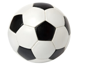 Black and white soccer ball isolated on transparent background