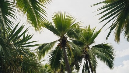 Fototapeta premium Exotic Palm Trees: Tropical Paradise Vibes 