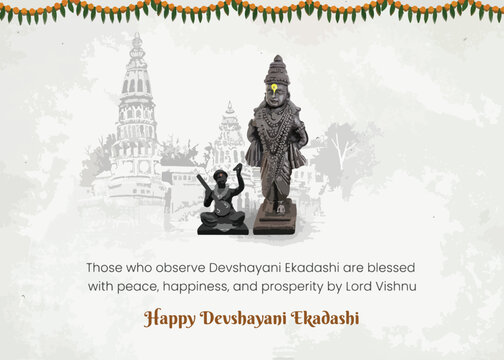 Happy Ashadhi Ekadashi, Panduranga  Illustration