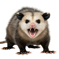 Aggressive Opossum: Powerful Wildlife Close-Up