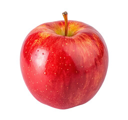 Stock photo of a fresh red apple fruit isolated on black background for healthy eating and dieting needs