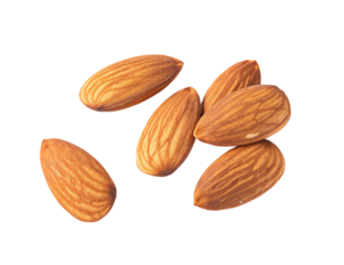 Almonds on black background for healthy snack and food ingredient concept and almond nut nutrition diet plan