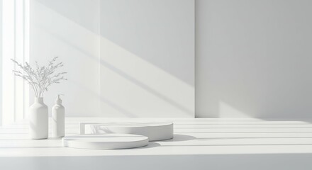 Gray background for product presentation with beautiful lights and shadows