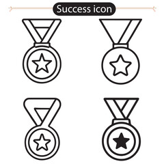 Vector set of gold, silver, and bronze medals with ribbons, perfect icons for award, sport, or business achievement designs