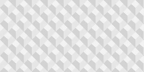 Seamless white geometric cube creative concept triangle overlapping overlap square technology texture. geometric digital cubes fabric and wallpaper grid block texture background.	
