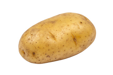 Isolated potato on black background for cooking recipes and healthy food product photography and design uses