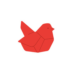 Abstract red bird illustration in flight against a plain white background, ideal for design