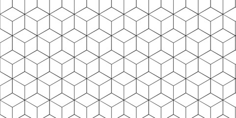 Abstract black square line hexagons seamless hexagon polygonal pattern background vector. seamless creative pattern bright white abstract honeycomb background.	
