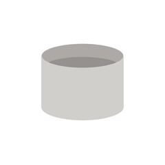 Simple gray cylindrical container on a plain background, ideal for minimalist design
