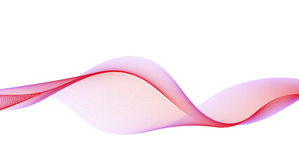Elegant abstract wave lines flowing across a white background