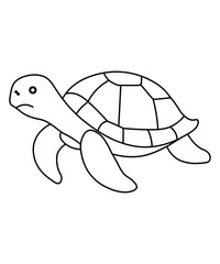 Cartoon Turtle Line Drawing