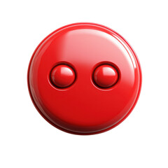 Fototapeta premium Isolated Red Button Close up Detailed Round Shape Surface 3D Rendering on transparent background