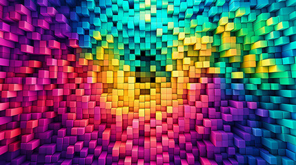 Vibrant Rainbow Cube Pattern Background Texture for Design Projects