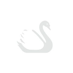 Elegant swan gliding across tranquil lake, surrounded by lush greenery and reflections