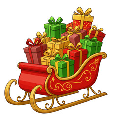 gift box on cart with christmas decoration concept for product display