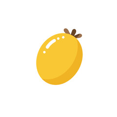 Bright yellow lemon with a glossy finish, isolated on a clean white background