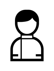 看護師ナースのシンプルなモノクロイラストアイコン