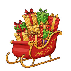 gift box on cart with christmas decoration concept for product display