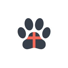 Abstract design featuring stylized paw prints on a minimalistic background